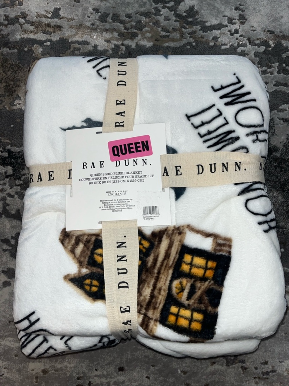 Rae Dunn Halloween theme queen size plush blanket NEW W TAGS